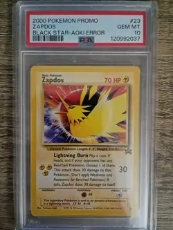 Zapdos 23/53 Wotc Promo 2000 Aoki Error Pokemon Card PSA 10 - Image 1