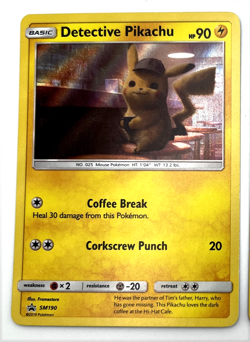 Detective Pikachu HOLO SM190 Pokemon Card 2019 Black Star Promo LP - Image 1