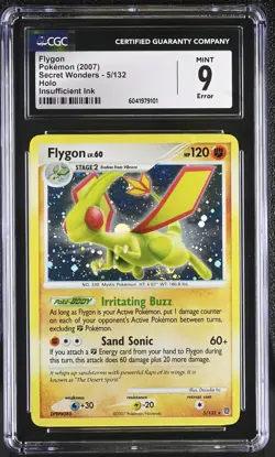 CGC 9 MINT Flygon 2007 Secret Wonders 5/132 Holo Pokemon Card - Image 1
