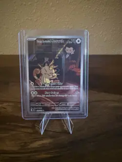 Team Rockets Meowth 203/182 SV10 Destined Rivals Illustrated Card Mint Condition - Image 1
