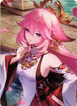 YAE MIKO GENSHIN IMPACT FEET HOLOGRAPHIC ACG Goddess Story Anime Card - Image 2