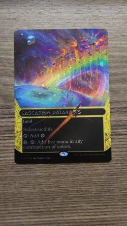 MTG - CASCADING CATARACTS - BORDERLESS - RARE - GALAXY FOIL - NM - EOE - Image 1