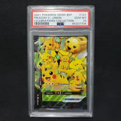 2021 Pokemon: PIKACHU V UNION SWSH141 - [Black Star Promo] - Gem Mint PSA 10 ?? - Image 1