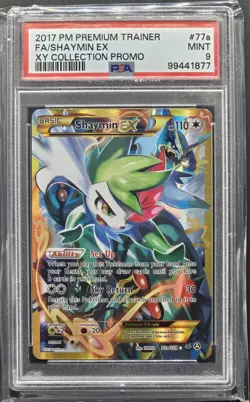 2017 POKEMON PREMIUM TRAINER XY COLL PROMO #77A FULL ART/SHAYMIN EX PSA 9 #77a - Image 1