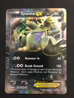 Pokemon TCG Tyranitar EX 42/98 XY Ancient Origins Ultra Rare - LP - Image 1