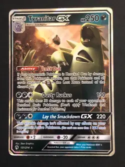 Tyranitar GX - 121/214 - Ultra Rare, Lost Thunder - Pokemon Card - LP - Image 1