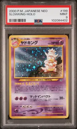 2000 POKEMON JPN NEO #199 SLOWKING-HOLO PSA 9 - Image 1