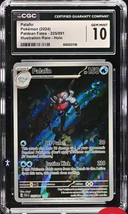 Pokemon Palafin Illustration Rare Holo Paldean Fates 225/091 CGC Gem Mint 10 - Image 1