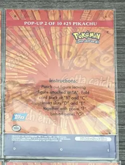 Pokemon 2000 Topps Pikachu 2/10 Pop-Up TV Animation Series - Image 2