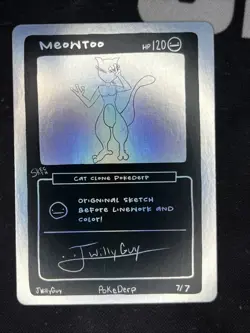 Meowtoo (Mewtwo) 7/7 - 1st Edition Pokederp Second Print Fan Art - Pokemon - Image 3