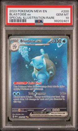 2023 POKEMON MEW EN-151 SPECIAL ILLUSTRATION RARE #200 BLASTOISE EX PSA 10 - Image 1