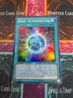 Yu-Gi-Oh! Sabatiel - The Philosopher's Stone DRLG-EN015 Super Rare 1st Ed NM a1/ - Image 1
