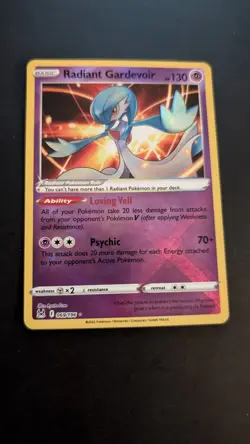 Radiant Gardevoir Card ULTRA RARE Holo 069/196 Lost Origin (Pokemon TCG) - Image 1