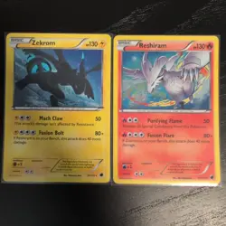 Pokemon Reshiram 17/116 Zekrom 39/116 Black White Plasma Freeze Holo Card - Image 1