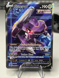 Pokemon Genesect V TCG Full Art Holo Card 254/264 Fusion Strike NM - Image 1