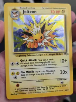 Pokemon TCG Jolteon Jungle Holo Card 4/64 Unlimited Rare, LP-MP - Image 2