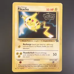 Pokemon Card Vintage 1999 Pikachu Black Star 1st Movie Promo 4 HP - Image 1