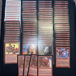 English - MTG Lot Of 100 Red Rares - 25 Plays Sets - All Reserved List Cards - Image 1