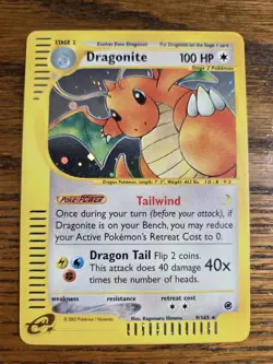 Pokemon Expedition Holo DRAGONITE #9/165 (E-reader) Real Clean Card - Image 1