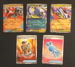 Lot of 5, Pokemon Mega Evolution Cards. 2 Trainers, 3 Mega - Image 1