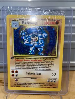 1999 Pokemon Card | Base | 1st Edition Machamp Holo SEALED 8/102 NM/M Grade High - Image 1