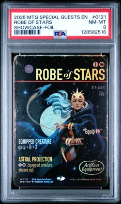 MTG #0121 Robe of Stars (Foil, Showcase, Special Guest) Edge of Eternities PSA 8 - Image 1