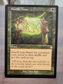 ?Worldly Tutor (Retro Frame) Dominaria Remastered MTG (Near Mint Condition)? - Image 1