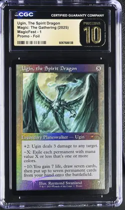 UGIN, THE SPIRIT DRAGON Promotional MagicCon Foil Mythic CGC Pristine 10 MTG - Image 1