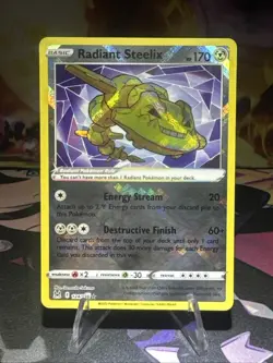 Radiant Steelix 124 Pokemon TCG 2022 Radiant Rare Holo Lost Origin Near Mint - Image 1