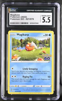 CGC 5.5 Magikarp 021/078 Common Pokemon 2022 Pokemon GO - Image 1