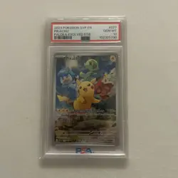 2023 Pokemon Paldea Evolved Pikachu Black Star Promo 027 Psa 10 - Image 1