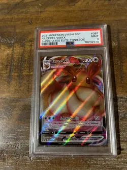 POKEMON 2021 SWSH Promo Full Art EEVEE Vmax Shining Fates #087 PSA 9 - Image 1