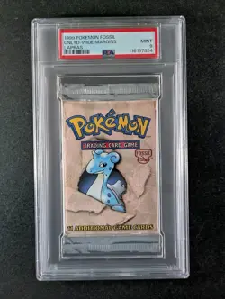 1999 Pokemon Fossil (LAPRAS) Unlimited Wide Margins Sealed Pack English PSA 9 - Image 1