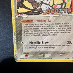 Jirachi Ex Deoxys Holo Stamped 9/107 Rare Pokemon TCG PSA 1 Potential - Image 5