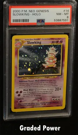 Neo Genesis Unlimited Slowking PSA 8 HOLO (7591) 14/111 Pokemon - Image 1