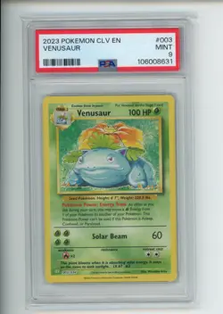 2023 Pokemon Classic Collection Venusaur 003/034 CLV English Holo PSA 9 (631) - Image 1