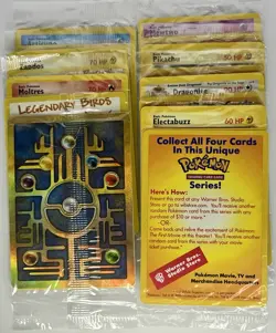 8 Pokemon Sealed Movie promos - Ancient Mew-3 legendary Birds + 4 Movie Set(B) - Image 1