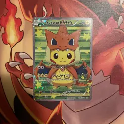 CUST0M FAN ART CARD Charizard Poncho Pikachu PROMO 208/XY-P Japanese NM - Image 1