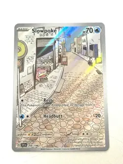 Pokemon TCG Slowpoke 204/198 Illustration Rare Card, Scarlet and Violet Base Set - Image 1