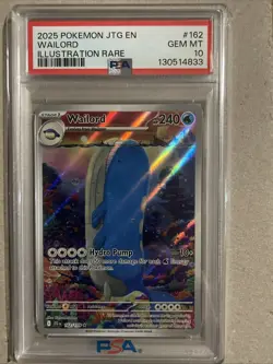 Pokemon TCG Wailord Card 162/159 Journey Together Illustration Gem Mint PSA 10 - Image 1