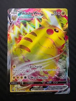 Pokemon TCG Pikachu VMAX Normal Sized Card Black Star Promo SWSH286 MP/HP - Image 1