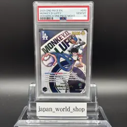 PSA 10 Monkey D Luffy EB02-010 L Dodgers One Piece Night Promo Card English 2025 - Image 1