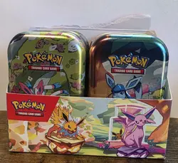 (8) Prismatic Evolutions Mini Tins FULL set Art Card + Coin NO CARD PACKS 3 Sets - Image 3