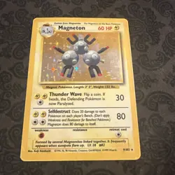 Pokemon TCG Magneton Base Set Holo Rare Card 9/102 WOTC - Image 1