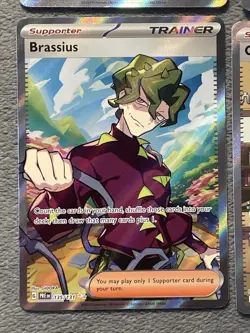 Full Art Trainer Pokemon Cards Lot Giacomo Sidney Tyme Brassius Caretaker Atticu - Image 5