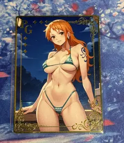 Waifu Anime Cards TCG | One Piece - Nami [ METAL CARD ] PG | Sexy Hentai Girl - Image 1