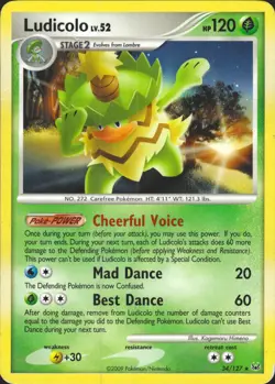 Ludicolo 34/127 Rare Platinum Pokemon Card LP - Image 1