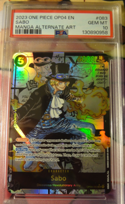 PSA 10 Sabo Kingdoms of Intrigue Manga Card #OP04-083 One Piece English Foil - Image 1