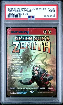 2025 MTG EDGE OF ETERNITIES SPECIAL GUESTS SHOWCASE-FOIL GREEN SUNS ZENITH PSA 9 - Image 1