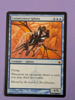 MTG Magic: Mirrodin Besieged: Consecrated Sphinx Mythic #21/155 - NM - Image 2